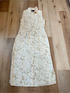 EMBASSY ROW PETITES PURE LINEN SLEEVELESS Floral Print Women's 6P